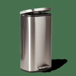 CASA ADELE Poubelle à Pédale 30l Argent