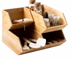 CASA BAMBOO Boîte De Rangement à Fins Herbes Naturel
