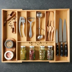 CASA BAMBOO Organisateur Tiroir Escamotable Naturel