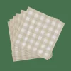 CASA CHECK SAND Set De 20 Serviettes Beige
