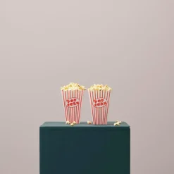 CASA CINEMA Gobelet Pop-corn Set De 8 Blanc, Rouge
