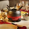 CASA DINNER Set à Fondue 6 Fourchettes Noir, Rouge