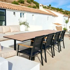 CASA ETHAN Table Extensible Noir, Naturel