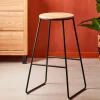 CASA GIULIA Tabouret De Bar Noir, Naturel