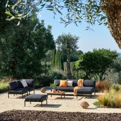 CASA HANNA Chaise Longue Teck Noir