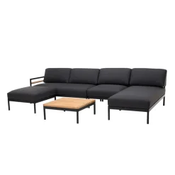 CASA HANNA Chaise Longue Teck Noir