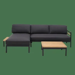 CASA HANNA Lounge Teck Banc Noir