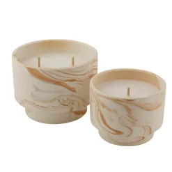 CASA MARBLE Bougie D'extérieur Blanc, Orange