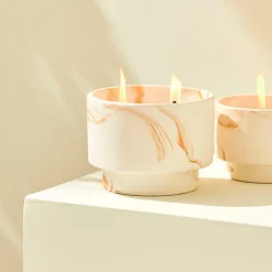 CASA MARBLE Bougies D'extérieur Blanc, Orange