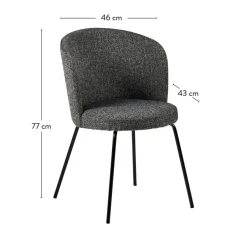CASA OLIVIER Chaise De Salle à Manger Gris