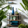 CASA OSLO Étagère Trolley 3 Tablettes Noir, Naturel