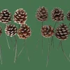 CASA PINECONE Pommes De Pin Set De 6 2 Couleurs Blanc, Argent