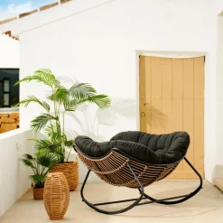 CASA ROCKO Chaise à Bascule Noir