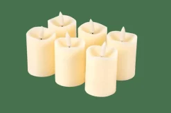 CASA RUSTIC Bougies LED Set De 6 Ivoire