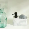 CASA SHADOW Distributeur Savon Avec éponge Noir, Blanc