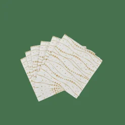 CASA STARS Set De 20 Serviettes Doré