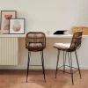 CASA SUMATRA Tabouret De Bar Noir, Naturel
