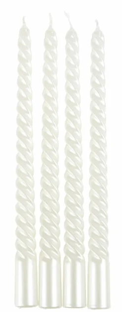 CASA TWIST Bougies Torsadées Set De 4 Rouge