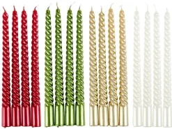 CASA TWIST Bougies Torsadées Set De 4 Rouge