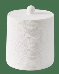 CASA WHITE ELEGANCE Boîte à Coton Avec Couvercle Blanc