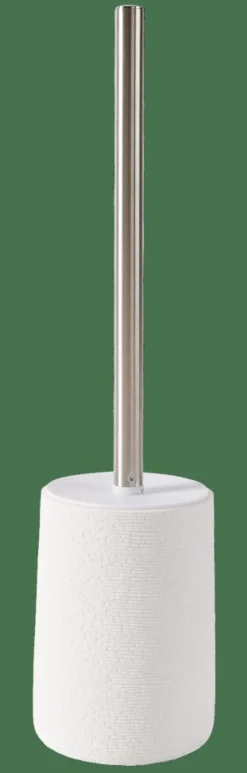 CASA WHITE ELEGANCE Brosse WC Avec Support Blanc, Argent